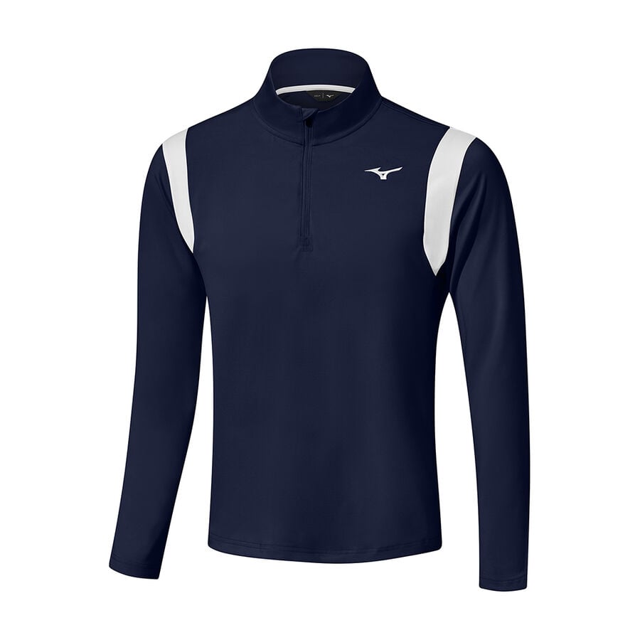 Turquoise / Blue Men Mizuno Breeze Elite 1/4 Zip Tops | 4031-BYVMZ