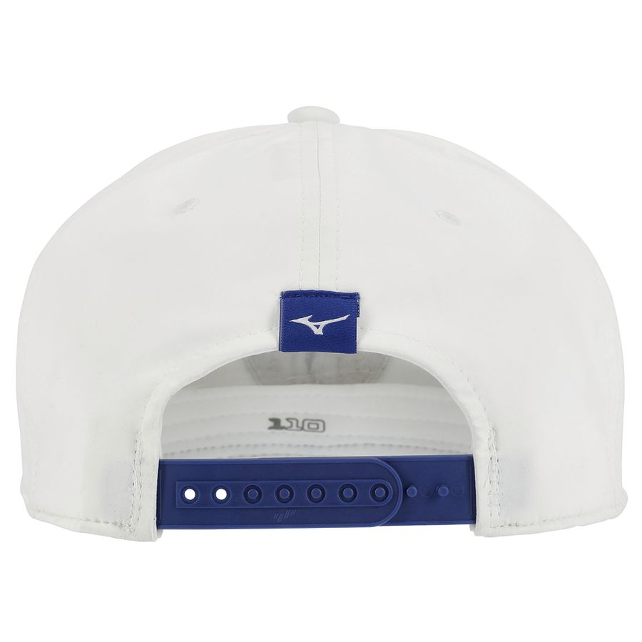 White Men Mizuno Crossed Clubs Snapbk Headwear | 8492-YTIBR