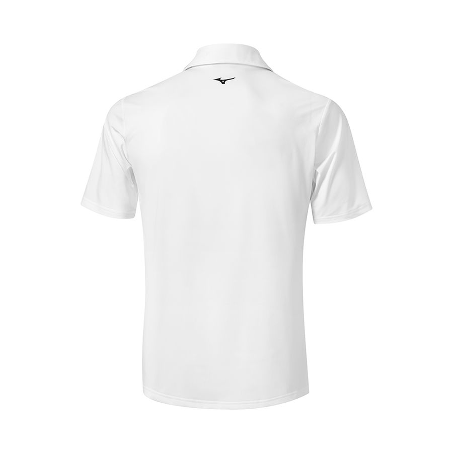 White Men Mizuno Elite Fade Polo Shirts | 6973-VKETW