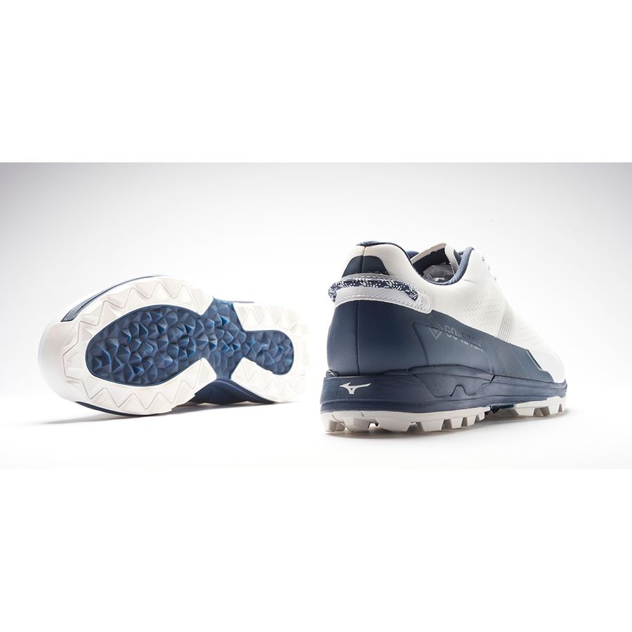 White Men Mizuno Mzen Golf Shoes | 7908-MSRXT