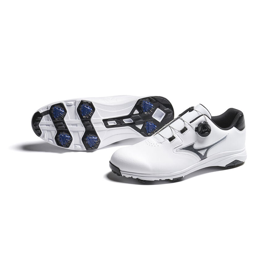 White Men Mizuno Nexlite Gs Spiked Boa Golf Shoes | 9460-VJECA