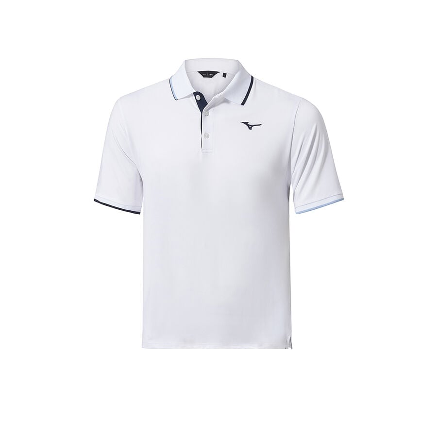 White Men Mizuno Qd Comp Plus Polo Shirts | 5309-RGEVQ