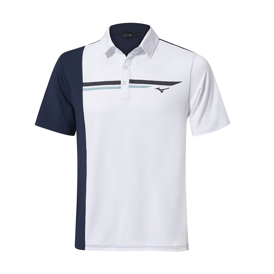 White Men Mizuno Qd Elite Panel Polo Shirts | 5327-NTMVK