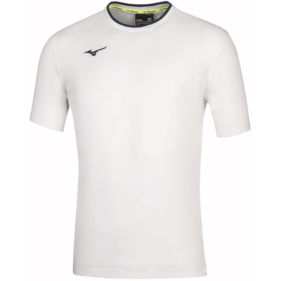 White Men Mizuno Tee T Shirts | 2814-FPWIL