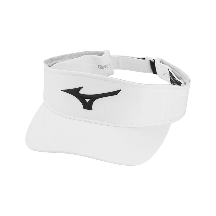 White Men Mizuno Tour Elite Visor Headwear | 7321-BFREX