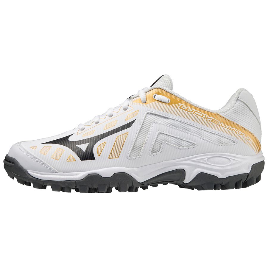 White Men Mizuno Wave Lynx Junior Hockey Shoes | 4891-RWPJV