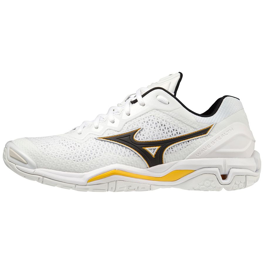 White Men Mizuno Wave Stealth V Handball Shoes | 6390-LMTYP