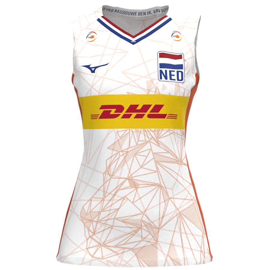 White Women Mizuno Nevobo Volleyball Match Tanks | 5214-RELZM