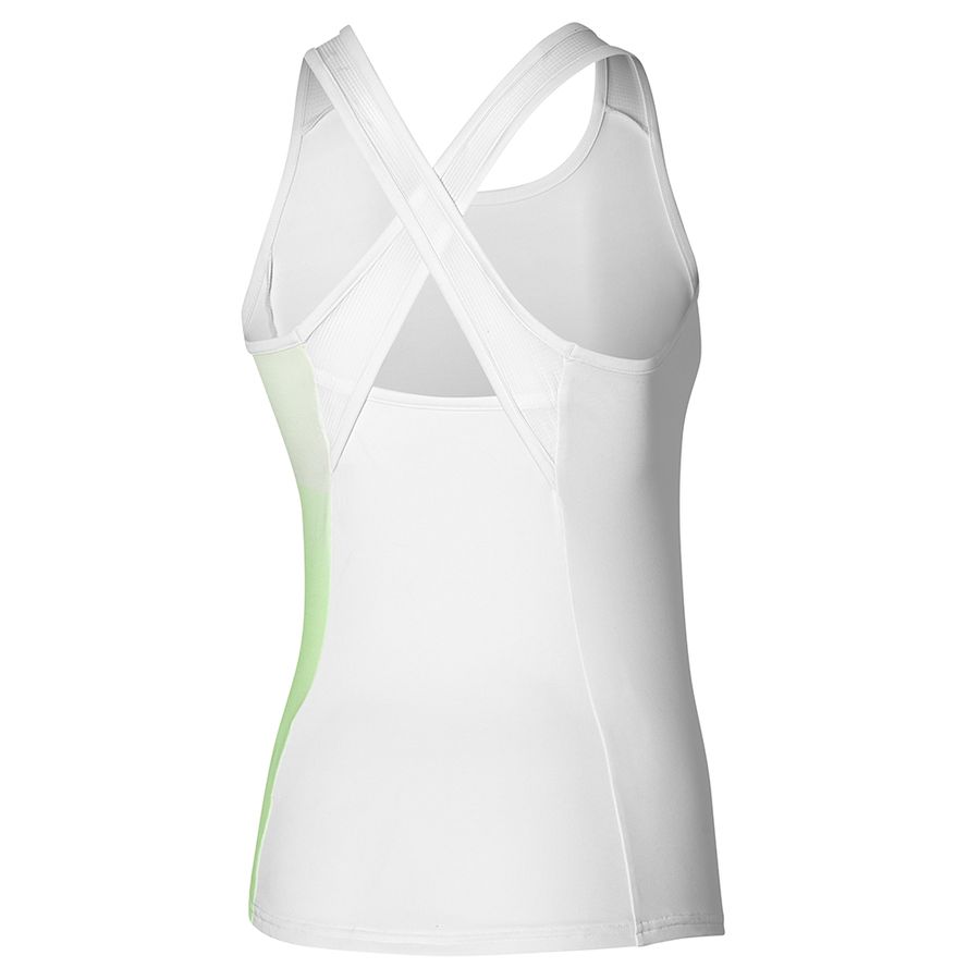 White Women Mizuno Release Printed Tanks | 9056-KDIGV