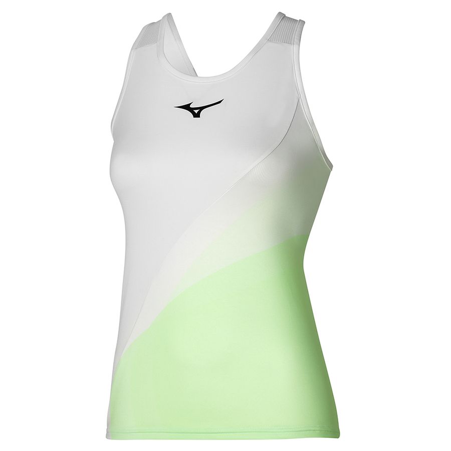 White Women Mizuno Release Printed Tanks | 9056-KDIGV