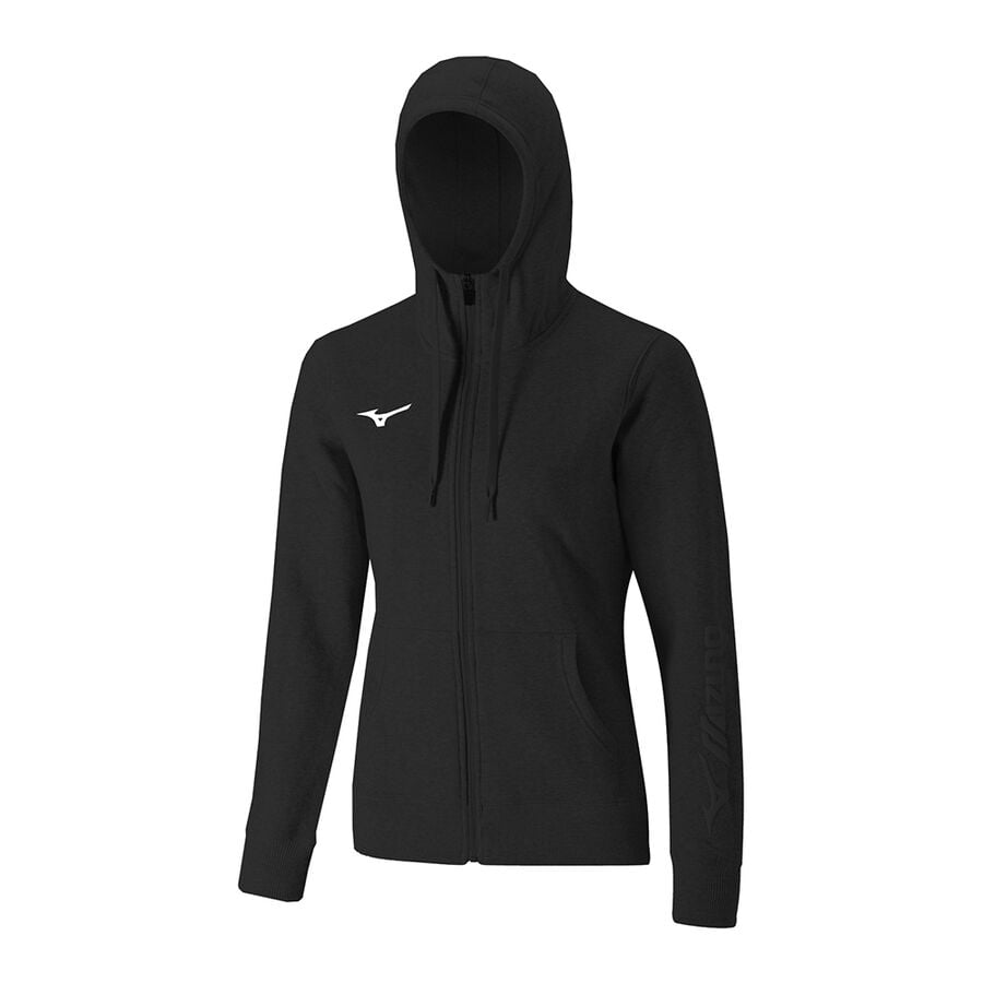 White Women Mizuno Sweat Fz Hoodie | 3791-GJDZK