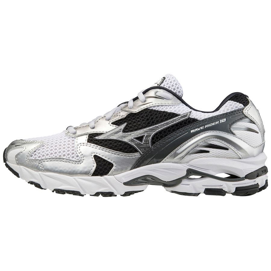 White Women Mizuno Wave Rider 10 Sneakers | 1028-CDFIL